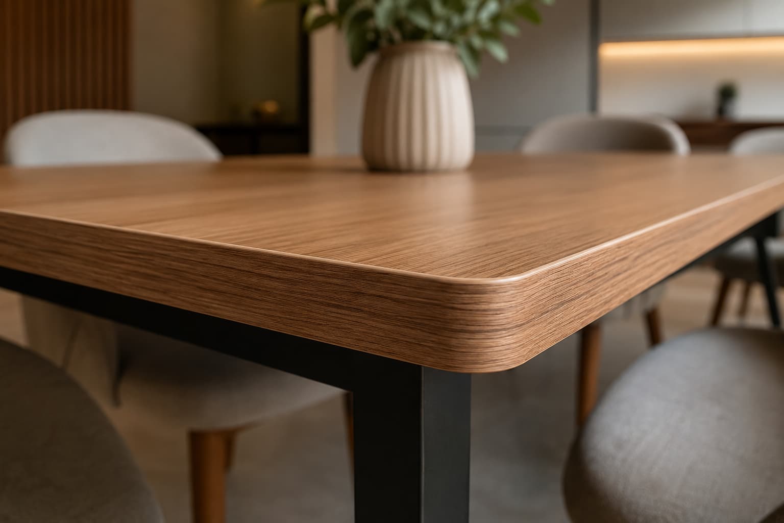 Como a fita de borda melhora o acabamento para mesa