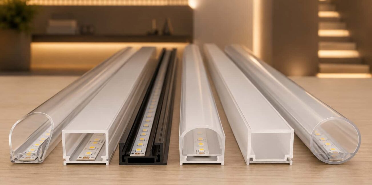 Tipo de perfil de LED: compare opções e escolha certo